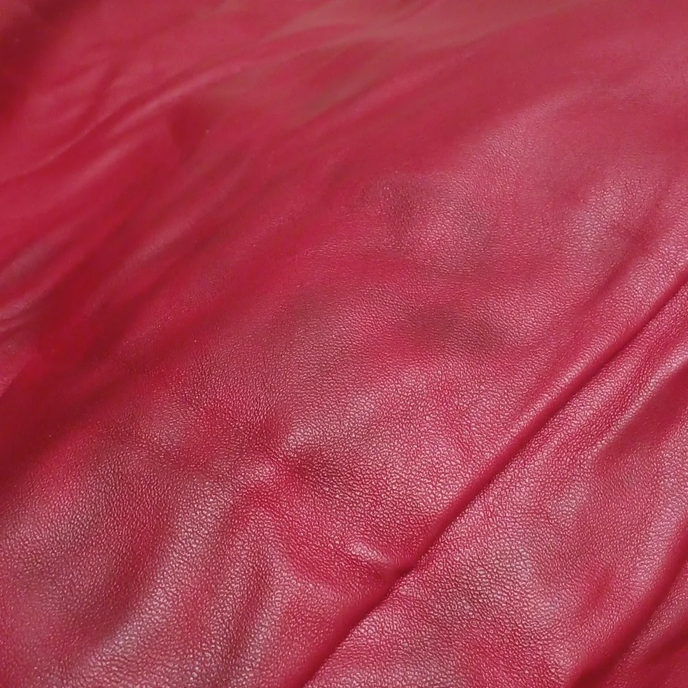 Red Mini Faux Leather Pencil Skirt for Night Out - Picture 3 of 4
